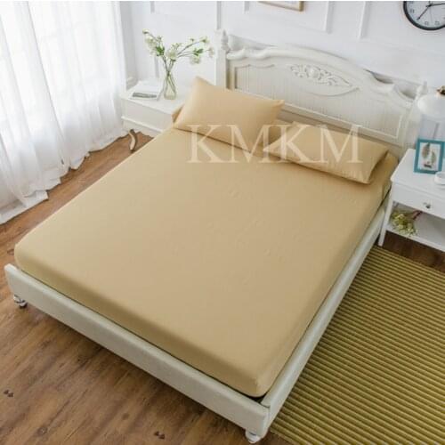 Soft Fitted Sheet Mattress Cover Elastic Bed Sheets Comfortable Pillowcases Solid Color Single Full Queen King
