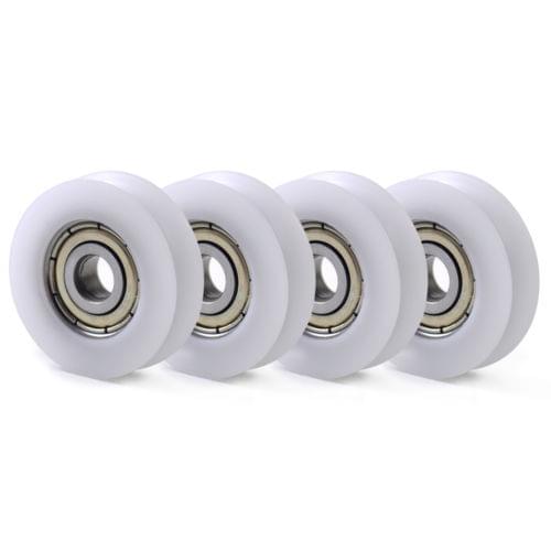 Fixmee 10pcs U Nylon plastic Embedded 696zz Groove Ball Bearings 6*27*9mm Guide Pulley