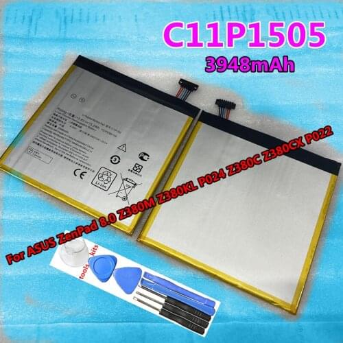 New Original Replacement Phone Battery C11P1505 4000mAh For Asus ZenPad 8.0 Z380KL Z380C Z380CX P022 P024 Free Tools