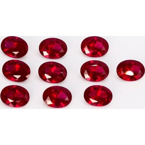 10-10.5ct Loose Gemstone High Quality 12x16MM Oval Ruby Stones DIY Decoration Jewelry Accessories Gifts 5 pcs/set Wholesale