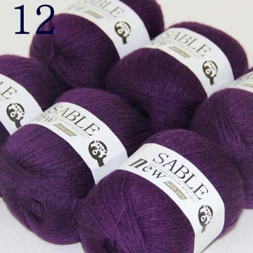 Sale 6*50gr Super Soft Pure Sable Cashmere Wrap Shawls Hand Knit Wool Crochet Yarn Royal Purple 243-12-6