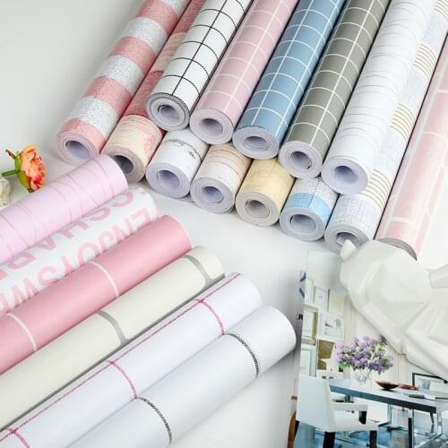 PVC wallpaper self-adhesive wallpaper striped bedroom college student dormitory refurbished waterproof paper living room bedroom