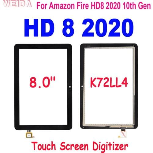 AAA+ 8.0" Touch For Amazon Fire HD8 HD 8 2020 10th Gen K72LL4 Touch Screen Digitizer Glass Panel Screen Replacement Parts
