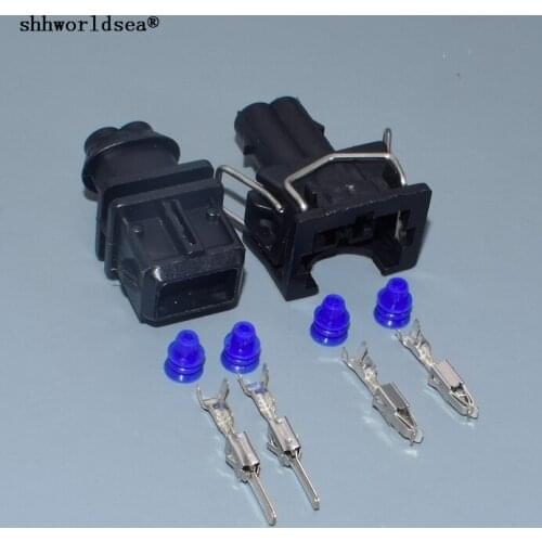 Shhworldsea 3.5mm 2pin 2p male female nozzle connector plug 037 906 240 03790624 fuel injector connector 106462-1