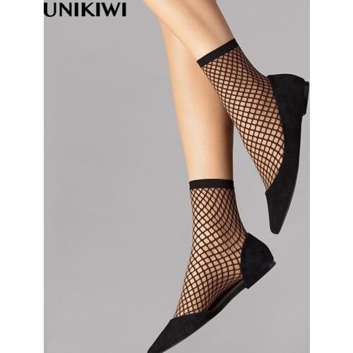 Chic Womens Girls Sexy Black Hollow Out Breathable Mesh Fishnet Socks Female Gothic Stretchable Short Hosiery Ankle Socks