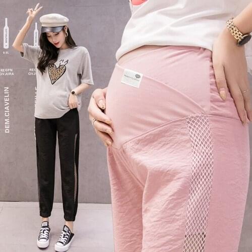 Cotton Linen Maternity Pants Clothes Causal Trousers For Pregnant Women Harem Pants Ninth Trousers Pregnancy WearClothing Summer