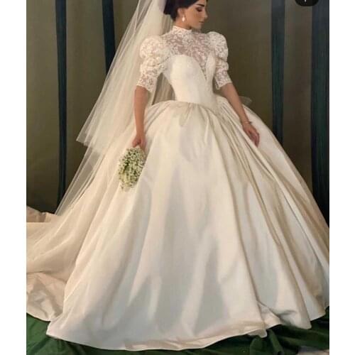 SuperKimJo Vintage Wedding Dresses 2021 Robe De Soirée De Mariage Vestido De Noiva Elegant Lace Applique Wedding Gown