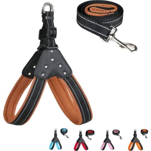 Reflective Dog Harness and Leash Shock Absorbing Leash System Dog Leash Dog Harness Pet Leasing Set For All Dogs