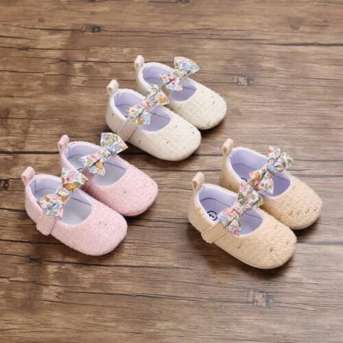 HOT Butterfly- knot Princess Newborn Baby Girl Shoes First Walkers Soft Cotton Anti Slip Toddler Shoes Solid Color Infant Shoes