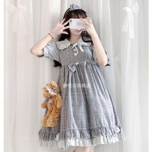 Long Sleeve / Short Sleeve Vintage Gothic Lolita Dress Cos Lolita Cute Japanese Sweet Lollip OP Tea Party Princess Dress