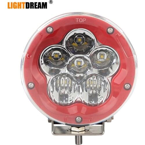 60W Black Red Led Driving auxiliary lamps With Free Cover For 4x4 4WD SUV ATV TRACTOR TRUCK 5 Inch Round led work light x1pc