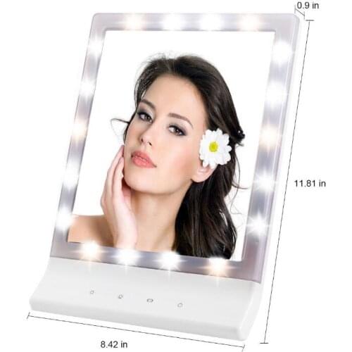 High quality love 18 color LED bright makeup mirror European girl beauty makeup mirror
