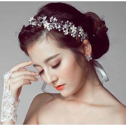 2019 Fashion Women Lady Hair Band Rhinestone Flowers Beads Decor Wedding Bridal Headband Handmade Headdress Hairs Accessories