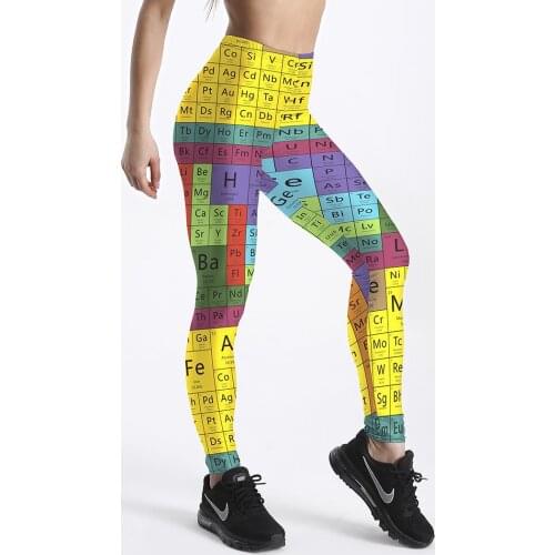 Woman Legging Periodic table Printed elastic Waist Legging Casual legging Asia Size S-2XL 2Color 4176