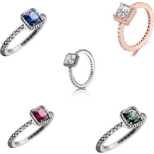 Timeless Elegance Ring Rose & Clear CZ Woman Rings For Jewelry Making 925 Original Silver Jewelry Make Up Woman Gift Ring