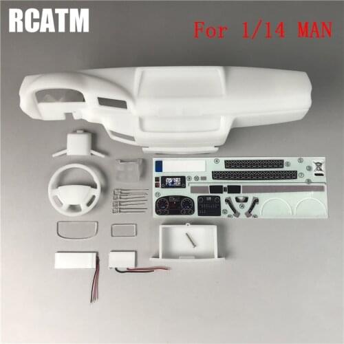 1:14 Truck Plastic Internal Center Console Cab Cabin Left Right For 1/14 Tamiya RC Truck MAN TGX 56325 DIY