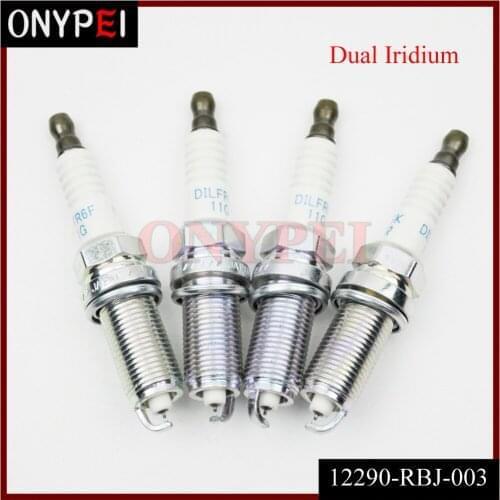 4pcs/lot Dual Iridium Spark Plug 12290-RBJ-003 DILFR6F11G For 2010 2011 Honda Insight 1.3 12290RBJ003 DILFR6F-11G