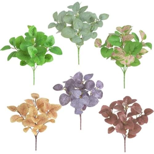 7pcs Silk Eucalyptus Tree Branches Artificial Greenery Plant Eucalytpus Stems