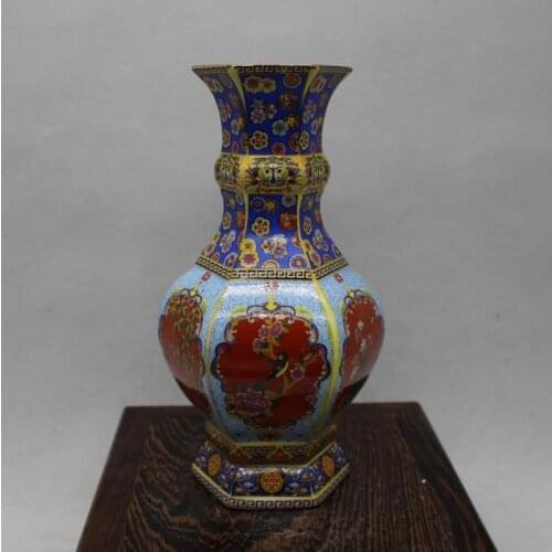 Antique QingDynasty porcelain vase,Enameled gold painted bottle 2,hand craftsDecoration,Collection&Adornment,Free shipping