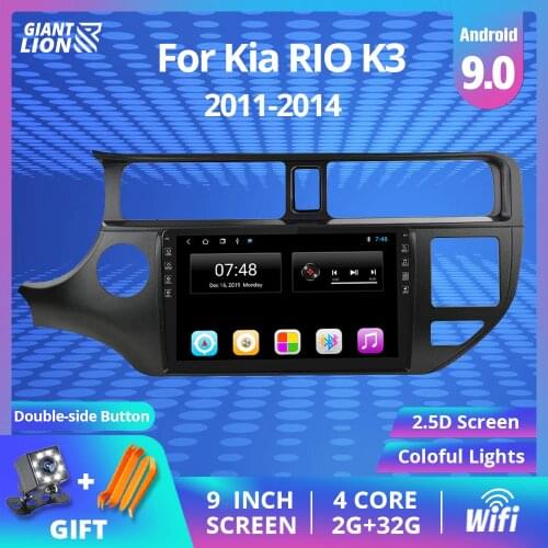 9'' IPS Stereo Receiver 2din Android 9.0 Car Radio For For Kia RIO K3 2011 2012 2013 2014 GPS Navigation Stereo DSP Video Player
