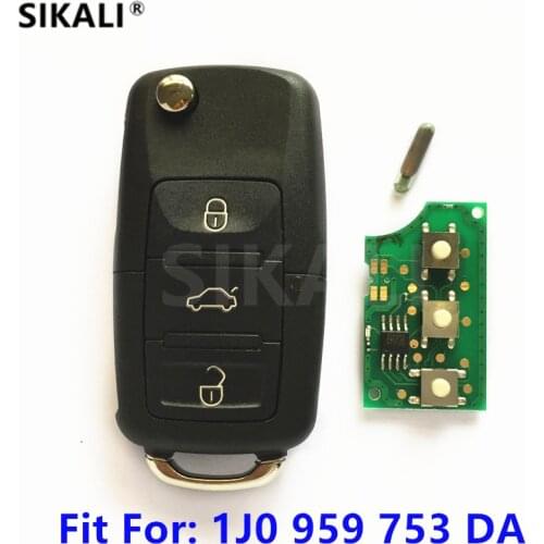 Car Remote Key with Chip for Skoda 1J0959753DA 5FA009259-10 for Octavia/Superb/Yeti 2008-2014