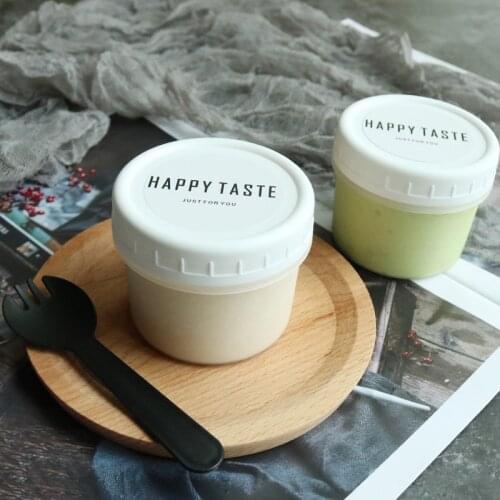 20pcs High quality 150ml yogurt pudding ice cream cup kitchen diy party favors food pastry dessert cake cup with lid reusable