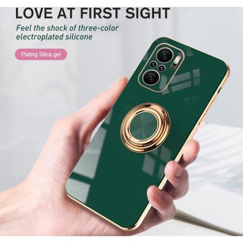 Camera Protect Plating Case For Xiaomi Poco F3 Poko Pocophone X3 GT M3 Pro 5G PocoF3 Car Magnetic Ring Soft TPU Shockproof Cover