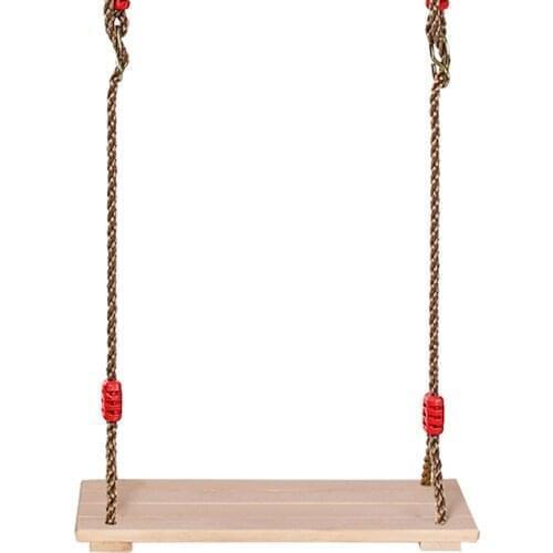 Children Wooden Swing Seat Hanging Tree Swings Playground Swing Set with Adjustable Rope for Garden Yard Indoor Outdoor