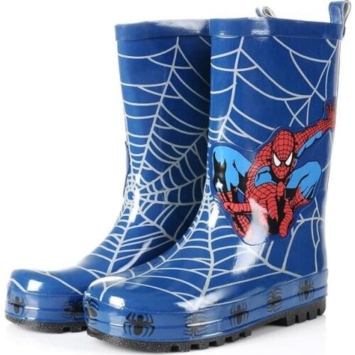 Disney childrens cartoon spiderman boys and girls non-slip soft-soled rain boots student rain boots