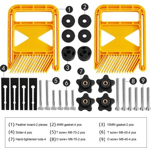 Long Version Multi-purpose Feather Loc Board Set For Flip Engraving Machine Table Saw Band-Saw Miter Gauge Slot Woodwork Tools