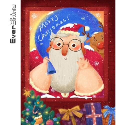 Evershine Diamond Embroidery Christmas Full Square Round Diamond Painting Santa Claus Cross Stitch Mosaic Crafts Home Decoration