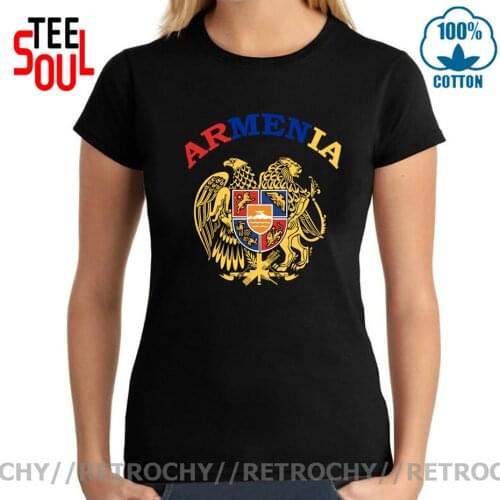 Classic Nation Flag Ceative Girls Apparel ARMENIA T Shirt Women Custom Black Tshirt Arm Country T-Shirt Armenian Hipster Clothes