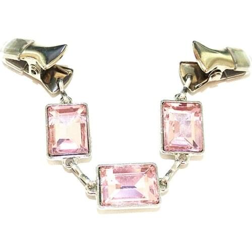 Crystal Clothes Guard Clip Girls Cardigan Brooch Women Sweater Clasp Cute Pink Jewelry Shawl Buckle