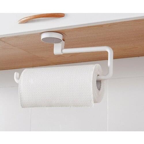 Kitchen Self-adhesive Tissue Holder Bathroom Wall Mount Toilet Paper Holder Towel Roll Rack Cabinet Door Hook Holder Organizer