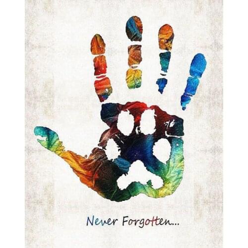 DIY Painting By Numbers Color Palm Print Kit Oil Picture By Numbers Wall Art Canvas Painting Home Decoration Gift 40x50cm