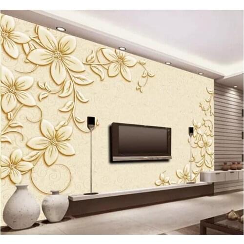 Custom 3D wallpaper, floral flowers mural for living room bedroom TV backdrop waterproof wallpaper