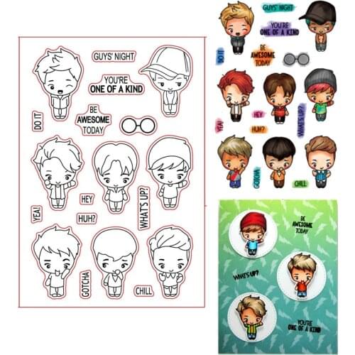 4*6inch HandsomHandsome Guy Be Awesome Today Transparent Clear Stamps For DIY Scrapbooking Paper Card New Stamps 2020