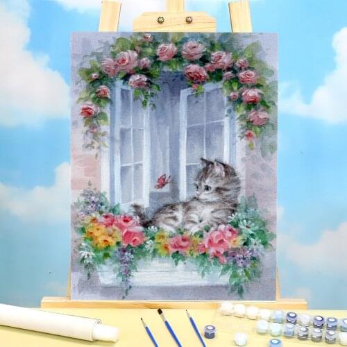 Animal Cat DIY Painting By Numbers Package Acrylic Paints 40*50 Picture By Numbers Photo Handmade For Children For Art