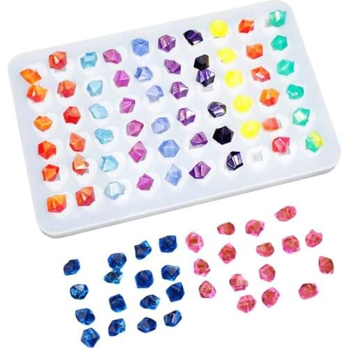 Silicone Mold 60 Cavities For Mini Gems 3d Diamond Gem Epoxy Resin Casting Mold Resin Molds For Diy Crystals Stone Jewelry
