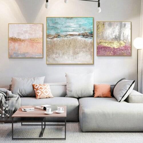 Nordic restaurant decoration painting golden wall painting light luxury gold leaf painting Artists hand-painted SJ017