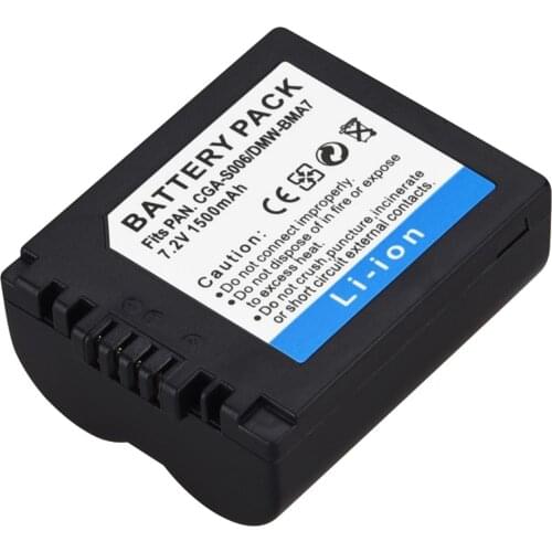 1500mAh CGA-S006 DMW-BMA7 CGR-S006E Replacement Battery For Panasonic Lumix DMC-FZ7 FZ8 FZ18 FZ35 FZ28 FZ38 Camera Battery