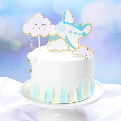 Cake Topper Cartoon Balloon Plane Cloud Decor Party Cake Topper Party Supplies Inflatable Air Balls For kids Gifts