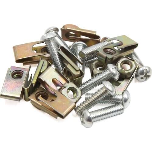 Uxcell a18012500ux0005 10pcs Universal Spring Metal 5mm Car License Panel U-Clips Speed Nuts 25 x 11mm, 10 Pack