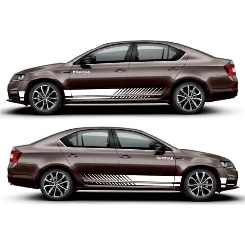 World Datong Sport Stripes Car Stickers For Skoda Octavia Mark Levinson Body Sport Decals Auto Stickers