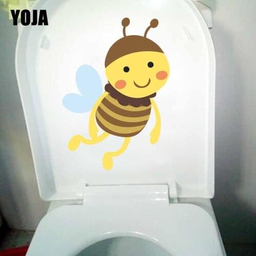 YOJA 16.5x23CM Creative Home Decor Wall Sticker Toilet Decal Cute Cartoon Bee Kids Room Decoration T5-0980