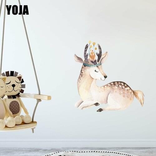 YOJA 45×45.5CM Watercolor Sika Deer Home Bedroom Wall Stickers Cute Cartoon Decals 8WS0145