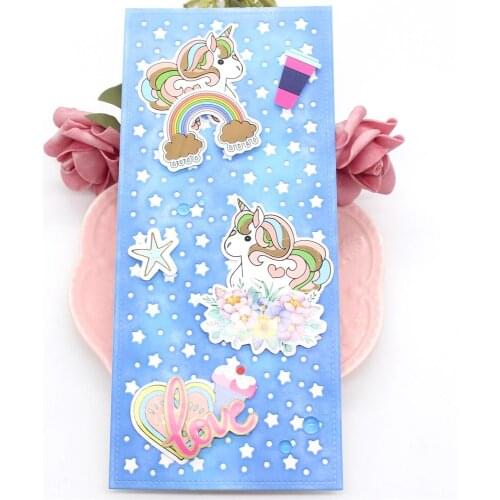 ZFPARTY Star Background Slimline Metal Cutting Dies Stencils for Scrapbooking/photo album Decorative Embossing Paper Cards