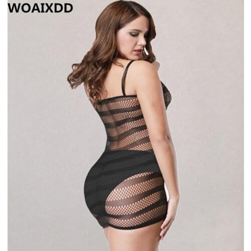 Women Sexy Lingerie Swimsuit Fishnet Sex Toys Bodysuit Body Stocking Dress Intimates Chemise Sandy Beach Transparent Pajamas