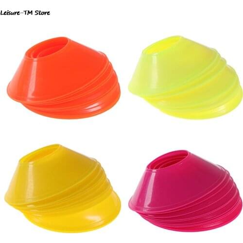 10pcs Soccer Training Sign Dish Pressure Resistant Cones Marker Discs Marker Bucket Football Training Sports Saucer