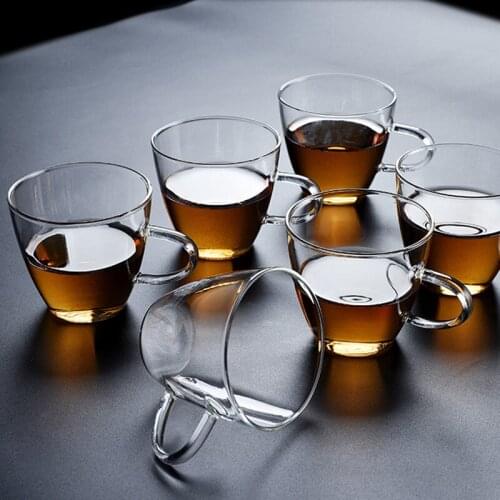 6Pcs 50ml -150ml glass double insulation cup espresso coffee cup heat resistant glass kungfu tea set tea cup